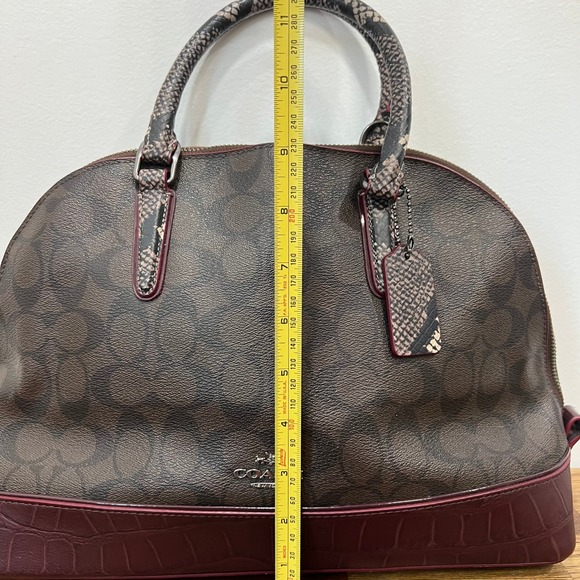 Coach Brown and Burgundy Shoulder Bag